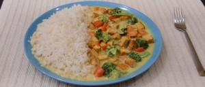Tofu-Gemüse-Curry mit Reis